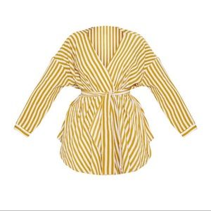 Goldish Green Tie Blouse